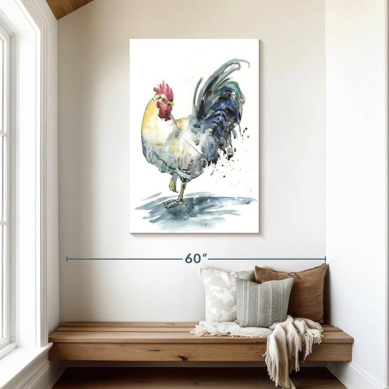 Brampt Rooster Splash I, 45" H x 30" W