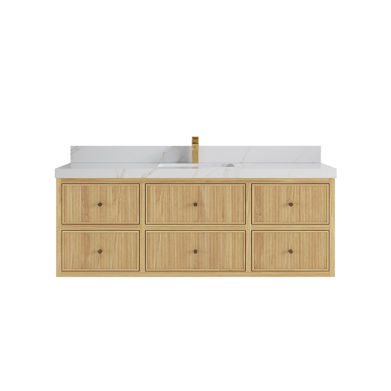Ensemble de meuble-lavabo simple 60 po Sonoma, Sienne Calacatta