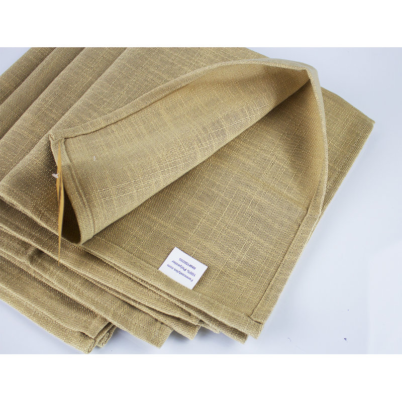 Ensemble de 4 serviettes en tissu bourgogne, Beige