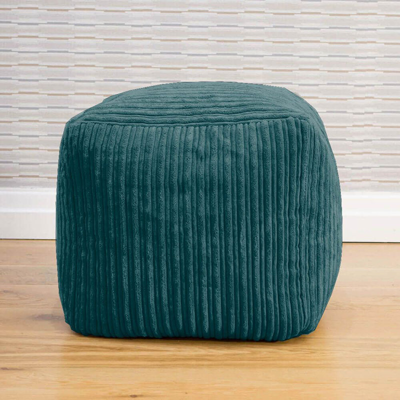 rucomfy Beanbags Corduroy Cube Footstool Bean Bag. Home Decor Accessories for Living Room, Lounge and Bedroom. Modern Furniture Square Pouffe. Machine Washable. 38 x 38 x 38cm