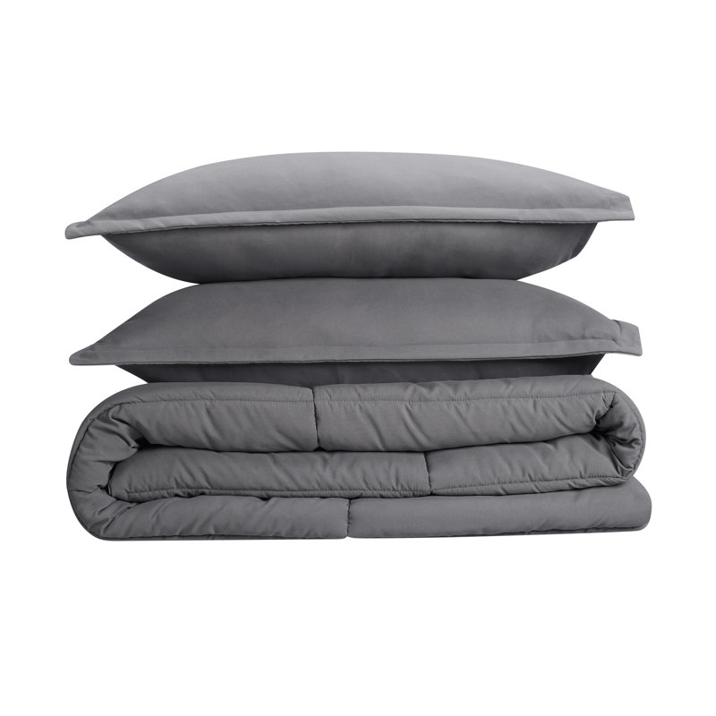 Gray Full/Queen Microfiber Comforter Set