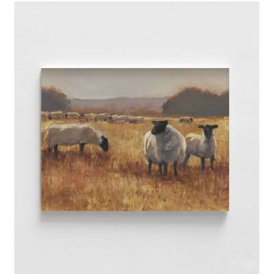 «Grazing at Sunset II» par Ethan Harper, reproduction d'agneau, ferme Alay, décoration murale de salon rustique, affiche de vie de ranch