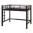 Metal Loft Bed With Ladder And Guardrails-1287963184