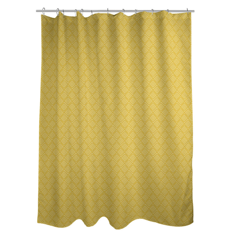 Katelyn Elizabeth Geometric Shower Curtain, Yellow