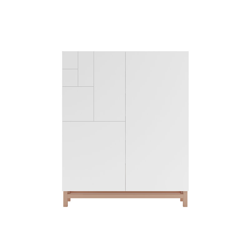 18 Pair Shoe Storage Cabinet, White/Pink