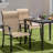 Patio PVC-coated polyester Dining Set Of 5 With Umbrella Hole, Wood-grain Tabletop-114543628
