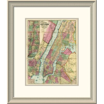 Map of New York and Adjacent Cities, 1874' Framed Print -  East Urban Home, EASN3870 39506594