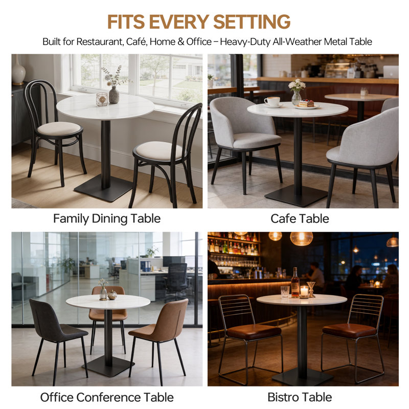 Round Sintered Stone Pedestal Dining Table