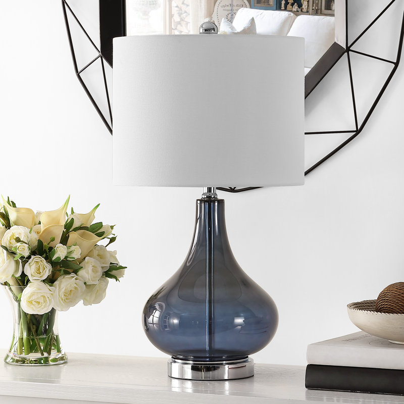 Glass Table Lamp, Blue