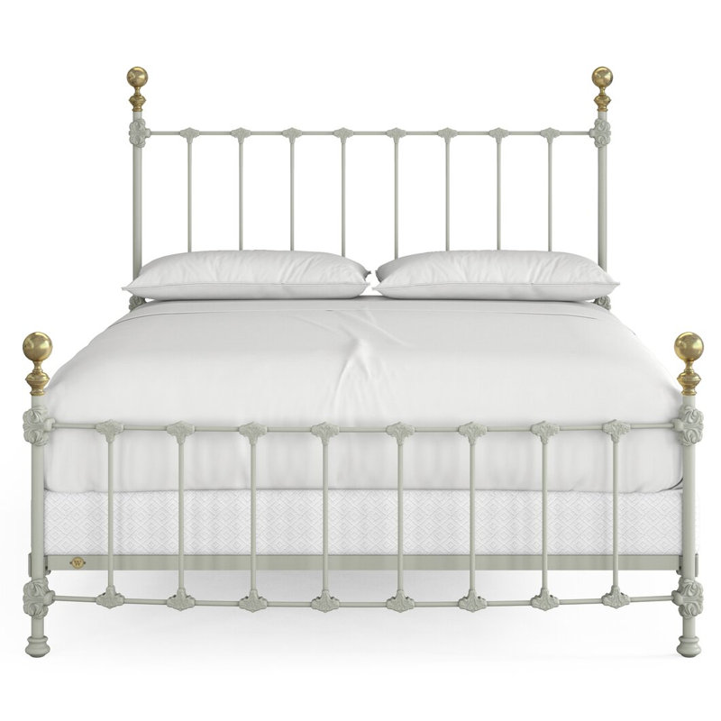 151 Palatial Bed | Complete Arched Foot, King, Sage Green/Light Gold