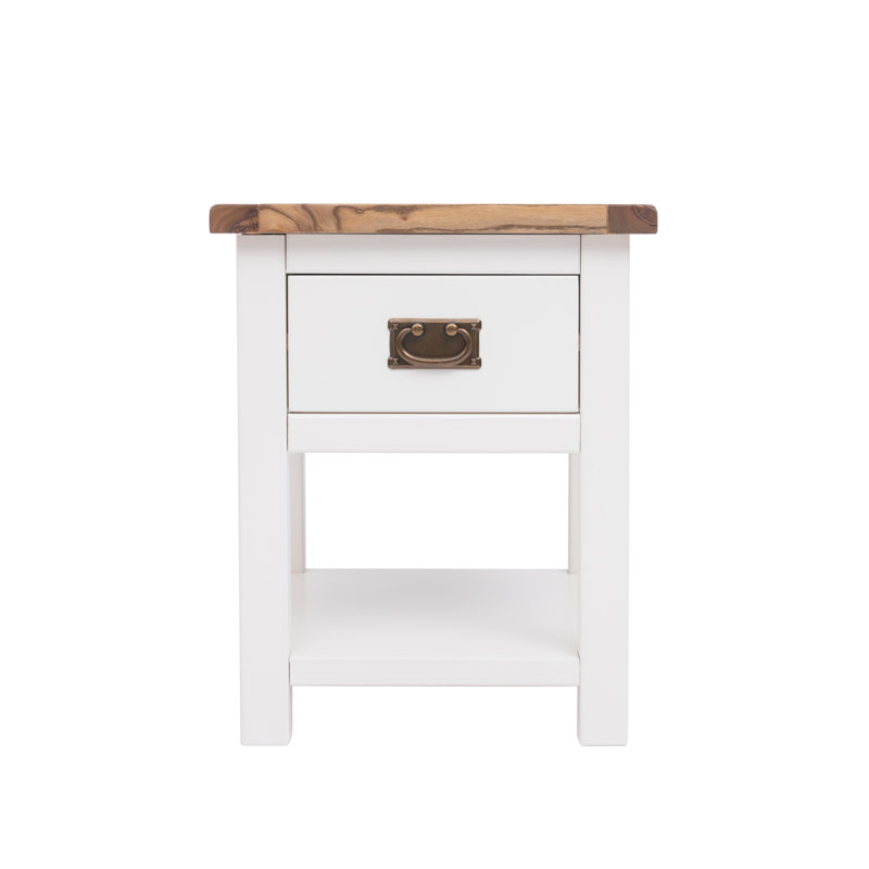 Vann 45cm W Plywood / Laminate Board Bedside Table, Off White