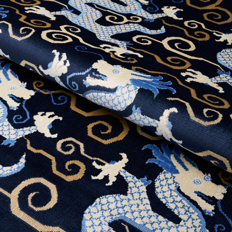 Bixi Velvet Fabric, Midnight Blue
