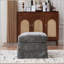 Repose-pieds carré en tissu d'ameublement en chenille 43,7 po avec pieds en métal-133331780-133331778