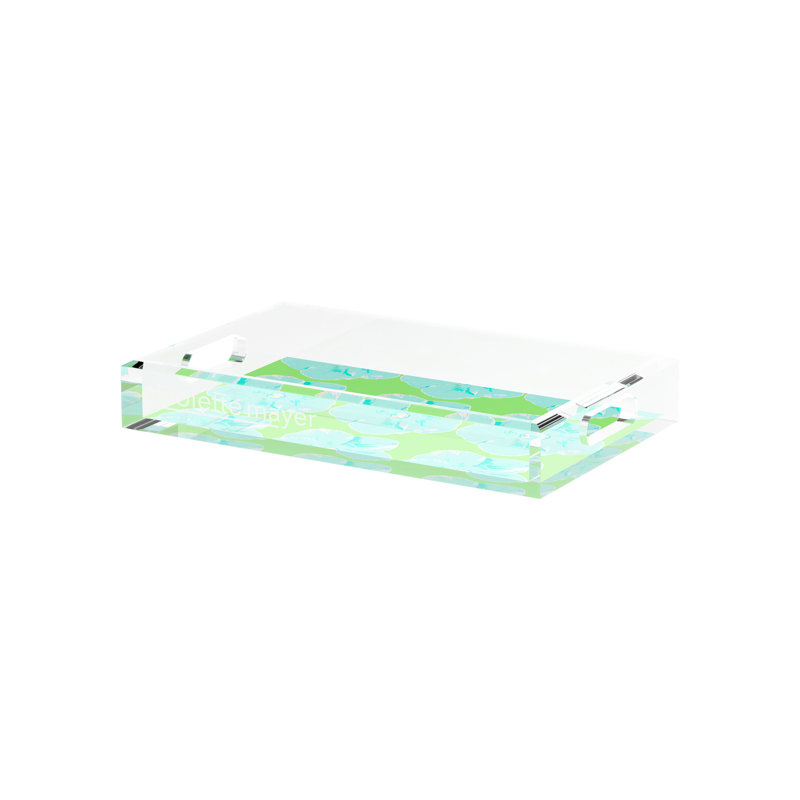 Hibiscus Acrylic Rectangle Decorative Tray, 2" H x 12.5" W x 7.75" D, Colony