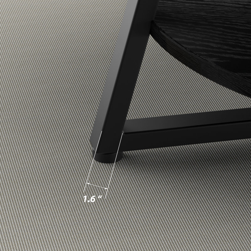 Table basse Jahaira avec tablettes de rangement à 2 niveaux, Noir, noir, noir, noir