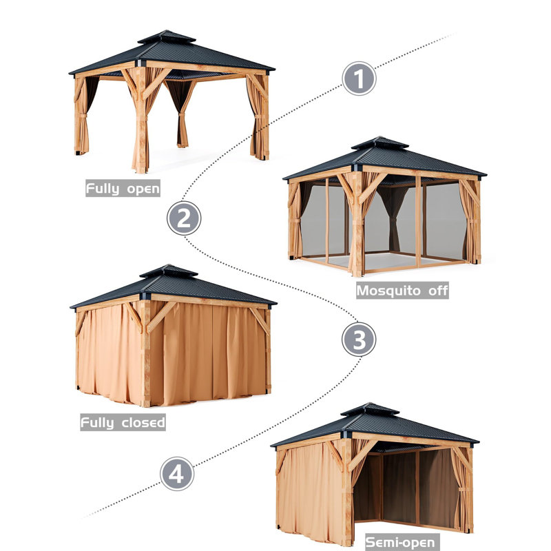 Aluminum Dome Gazebo, 116" H x 144" W x 144" D