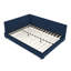 Structure de lit grand capitonnée en velours avec dossier et base en bois durable-1298961326