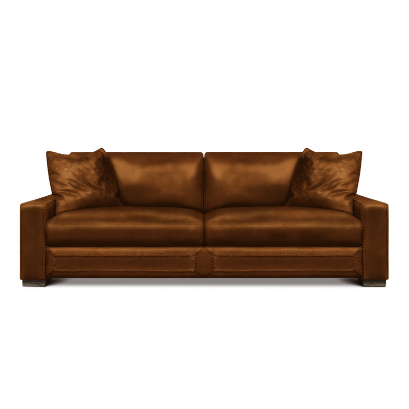 Downtown Cowboy Leather Sofa, Cognac (Maestro Artisano), Espresso