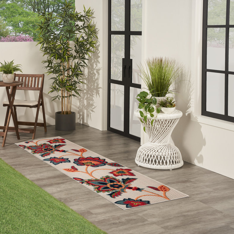 Anastasios Floral Multicolor Indoor/Outdoor Area Rug, Runner 2' x 6'