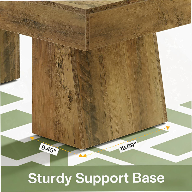 Table de salle à manger en bois, table de centre rectangulaire, table basse spacieuse