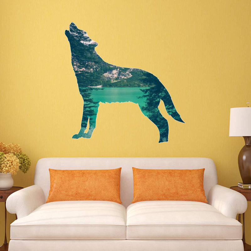 Landscape & Nature Wall Decal, 28"H X 28"W, Blue