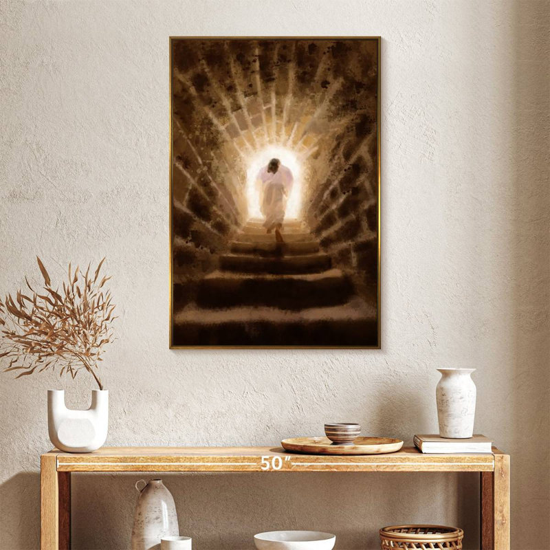 Resurrection Of Christ, 25" x 37", Floating Frame Gold