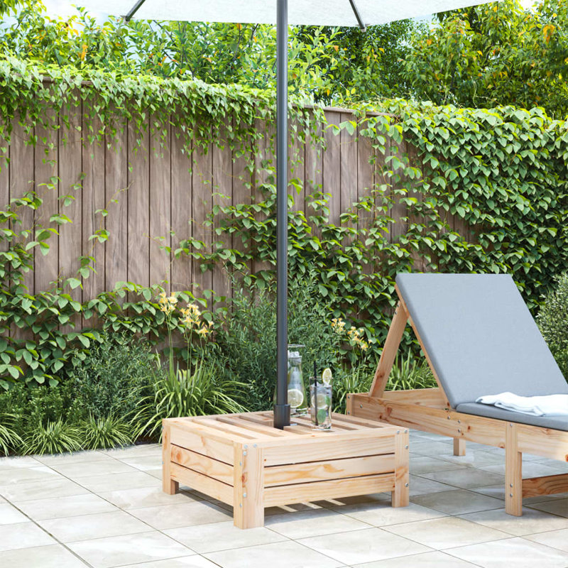 Parasol Base Cover Solid Wood Pine, Natural