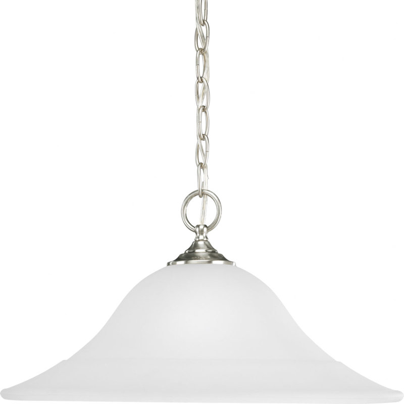 Luminaire suspendu conique à 1 lumière Wanette, Nickel brossé, Non
