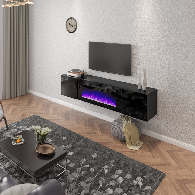 Areesa Floating Fireplace TV Stand