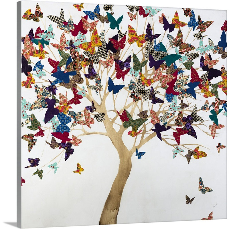«A Butterflys Journey» par Sydney Edmunds - peinture sur toile, Toile tendue, H 24 po x l 24 po x P 1,25 po