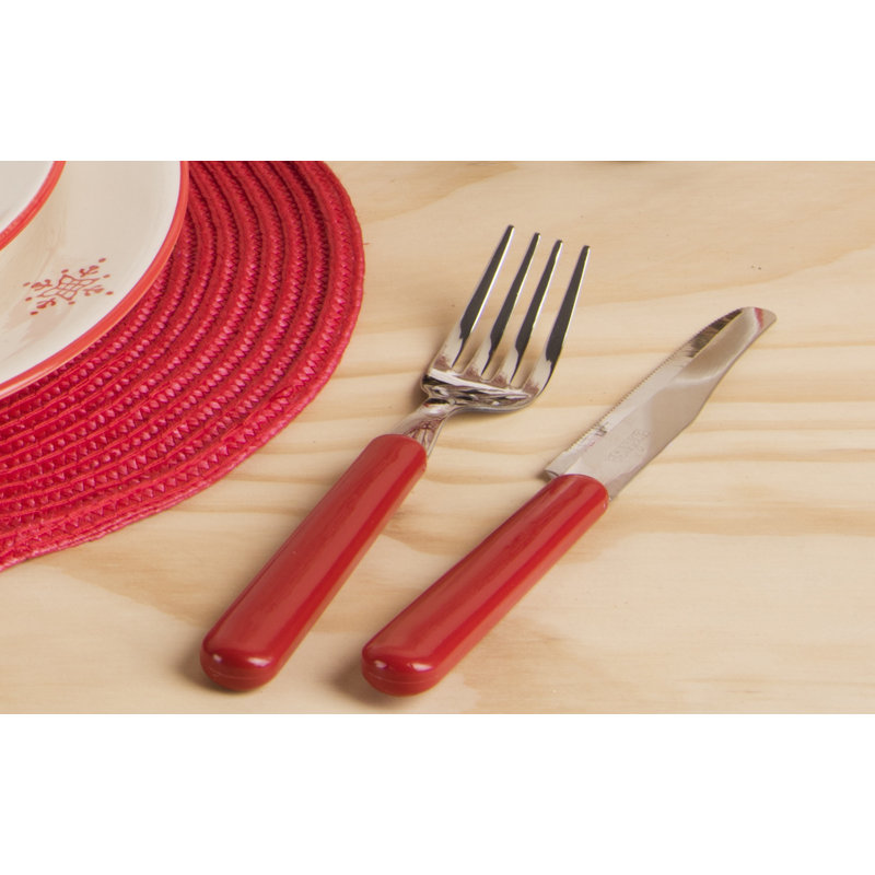 Passione Colore Fashion 24-Piece Cutlery Set, Red