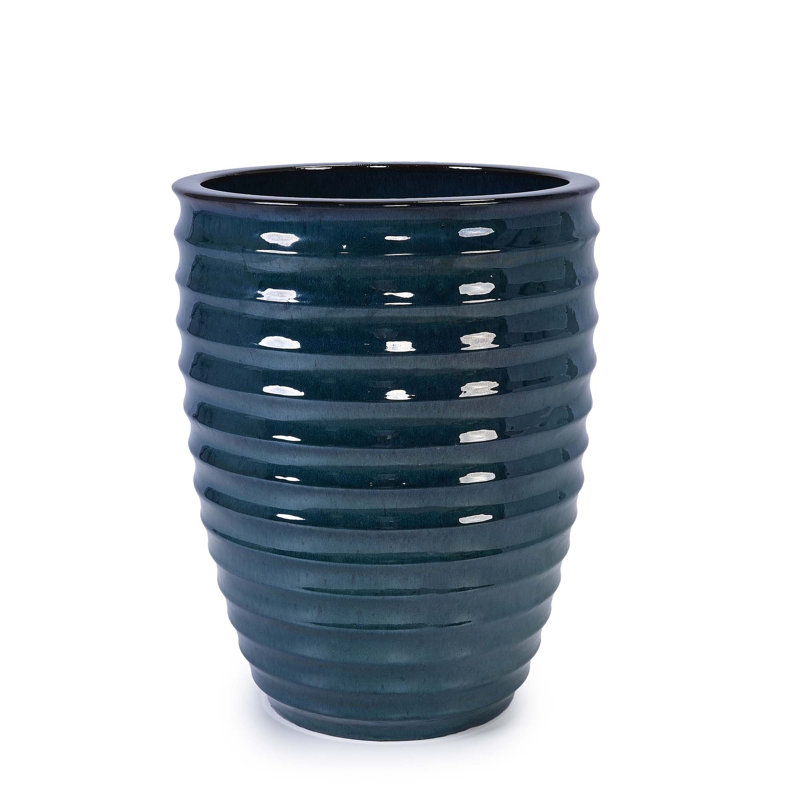 Ceramic Flowerpot, Modern Planter for Patio, Garden, Windowsill, Army Green