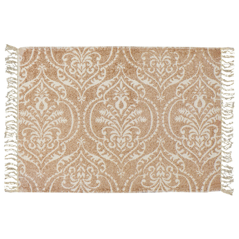 Larue Rectangle 60 cm x 90 cm Floral Cotton Area Rug