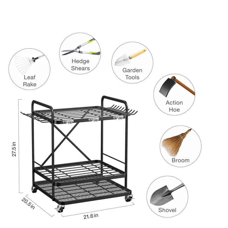 Garden Tool Storage with Wheels