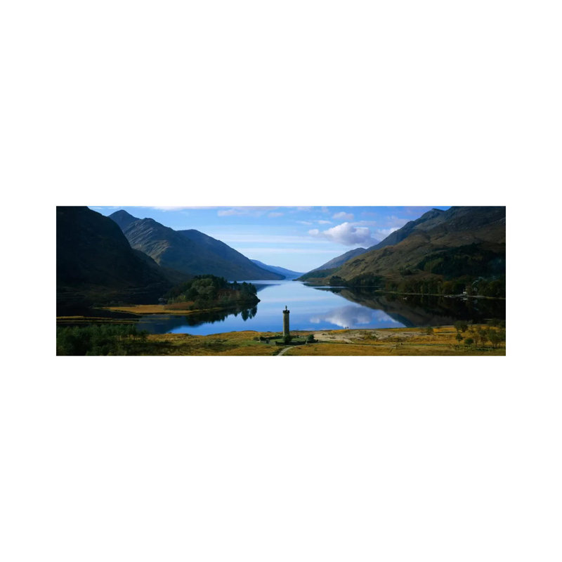 Glenfinnan Monument & Loch Shiel, Glenfinnan, Highlands, Scotland, United Kingdom by Panoramic Images - Wrapped Canvas Panoramic Print