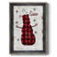 «Chequered Snowman I», reproduction encadrée - bois massif-1000005446