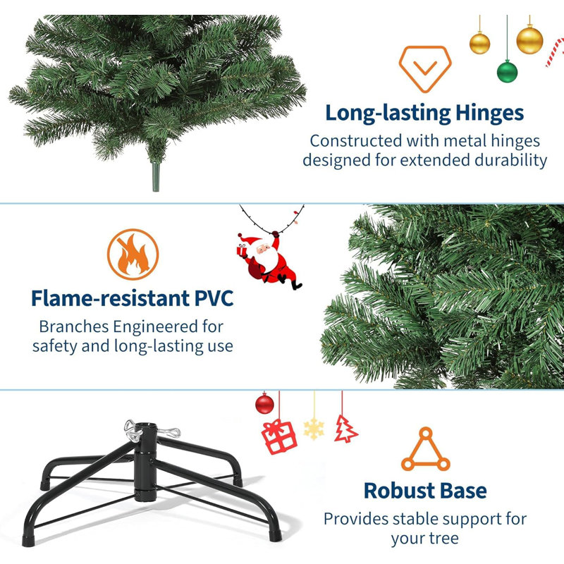 Lighted Artificial Christmas Tree, 1.8' H