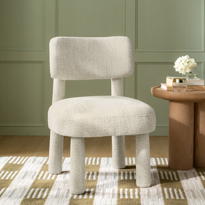 Cherry 23" Modern Fully Upholstered Dining Chair with Solid Wood Leg
