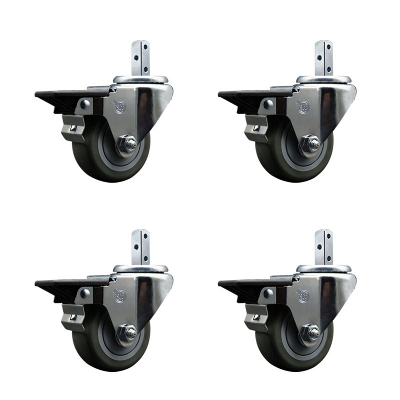 Polyurethane Casters, Gray