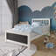 Lit plateforme en bois blanc-241032168