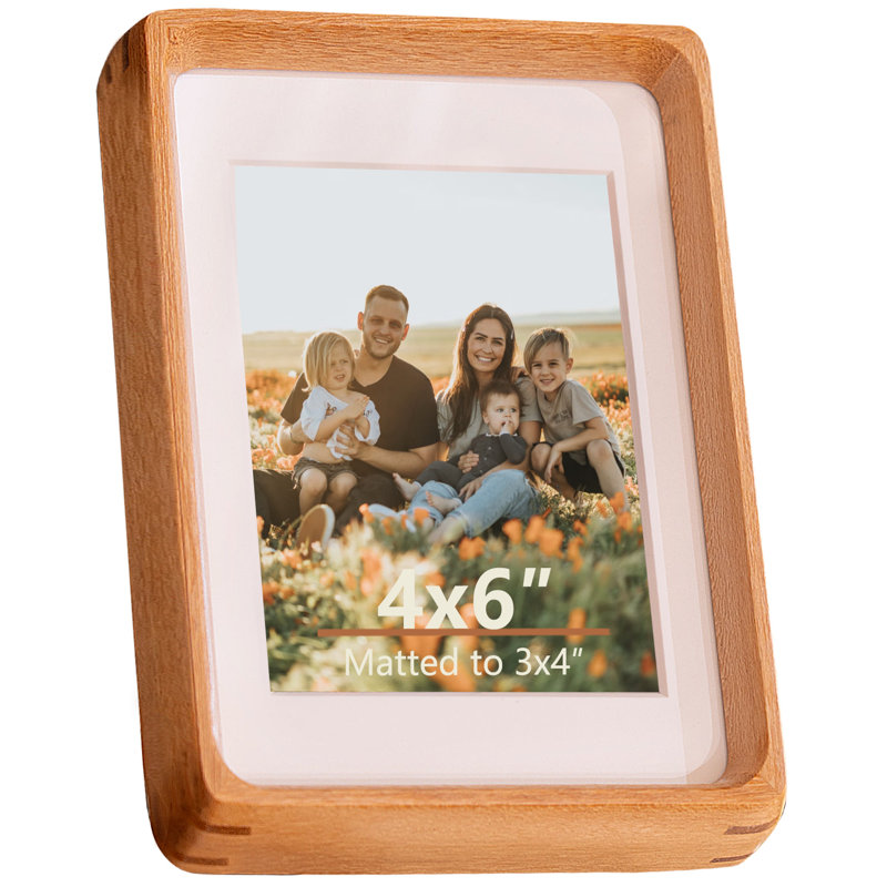 Cadre de table de coin rond en bois massif, L 4 po x H 6 po, Teck