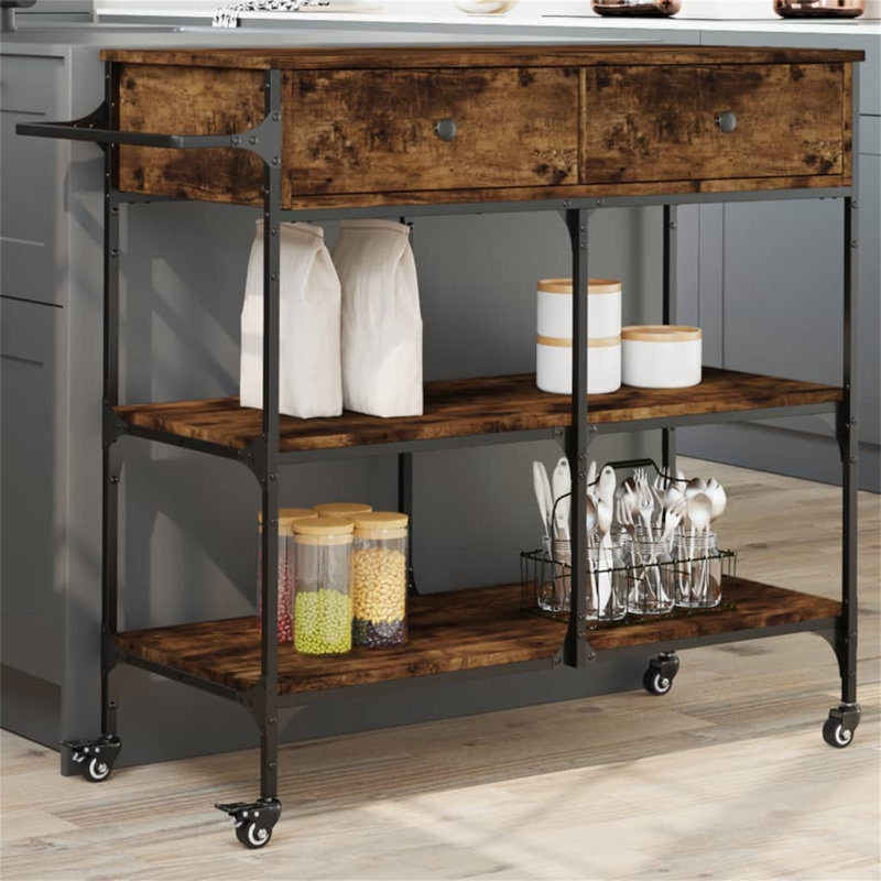 Kitchen Serving Cart, Brown