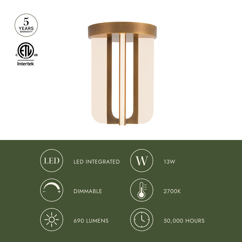 Anders 8-in Black dimmable LED Semi-Flush Mount, Oil Rubbed Bronze