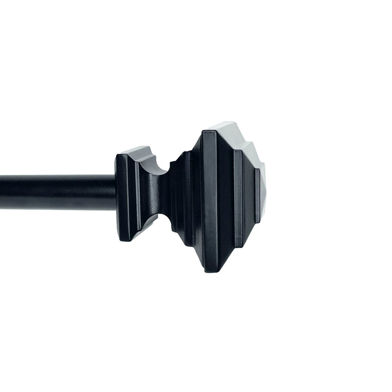 Tringle à rideaux simple Guedira, 30" - 78", Noir