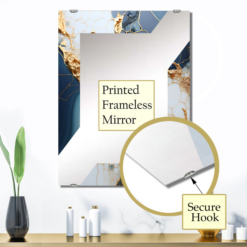 Delgadillo - Abstract Liquid Ink Decorative Wall Mirrors, 32" x 24"
