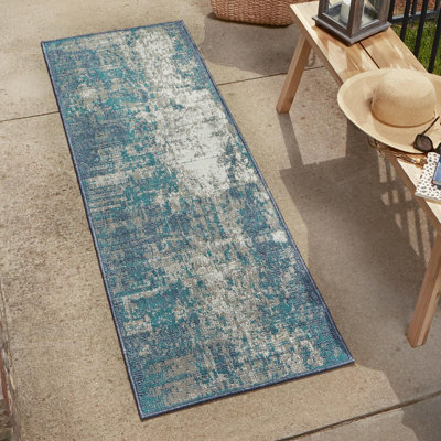 Tapis intérieur / extérieur bleu Keimara