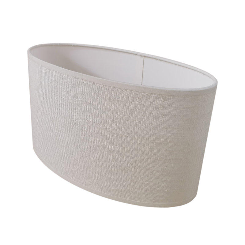 28cm H Linen Oval Lamp Shade ( Uno ), White