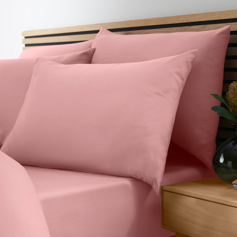 So Soft Easy Iron Fitted Sheet, Pink, Double (4'6)