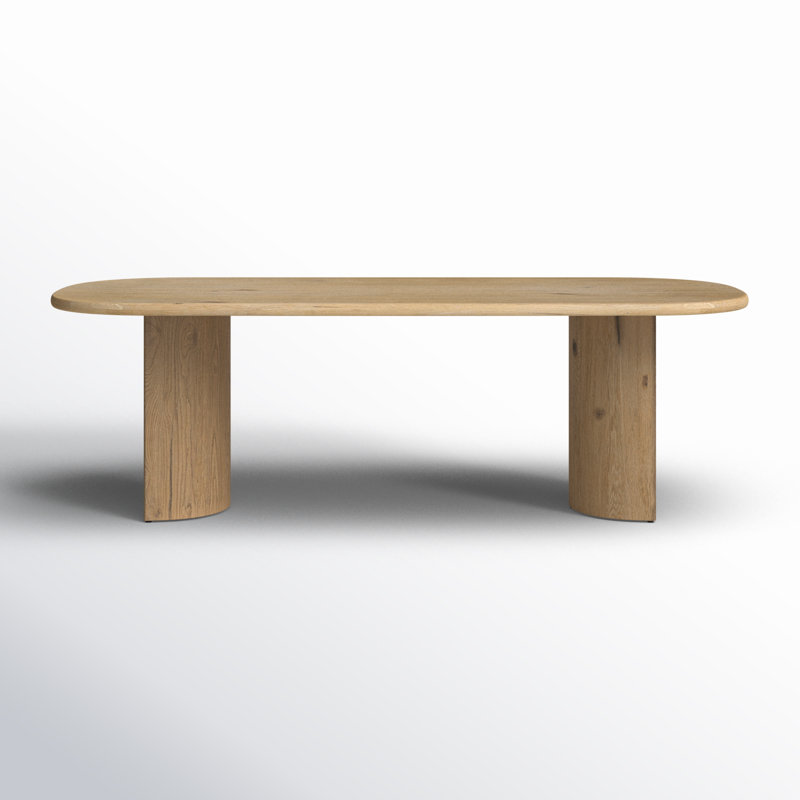 Paden Oval Dining Table, Worn Oak Veneer, 30" H x 94" W x 42" D