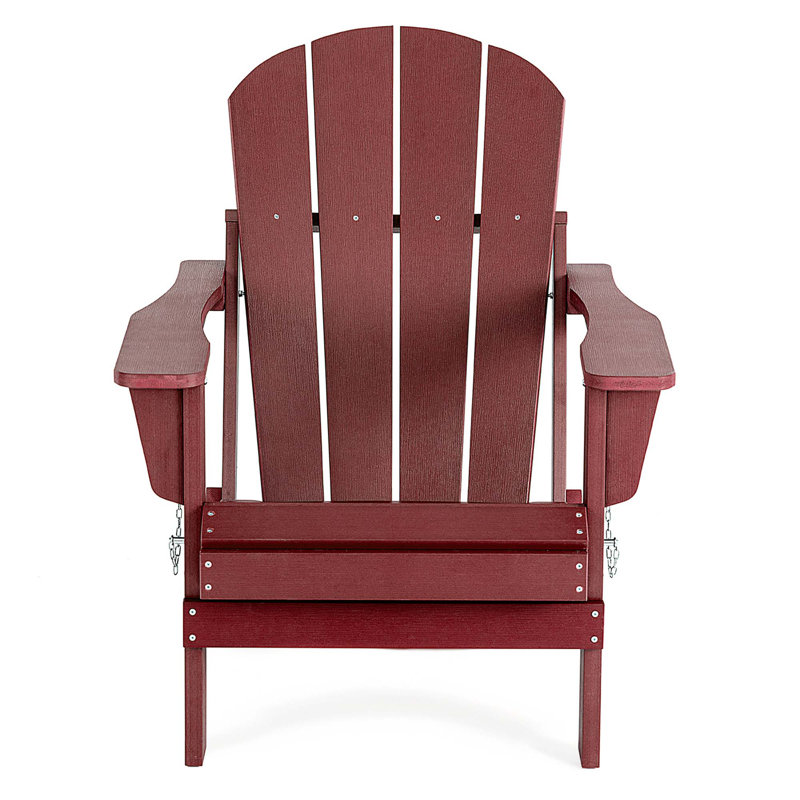 Chaise Adirondack pliante en plastique Hyginos, Rouge